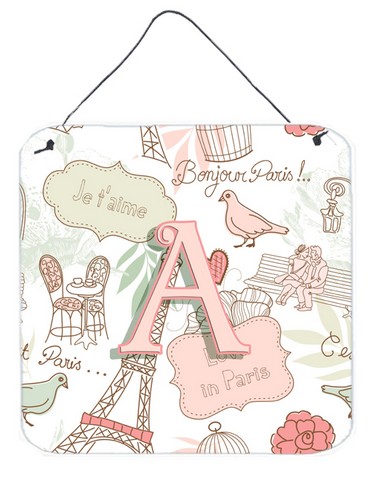 CJ2002-ADS66 Letter A Love In Paris Pink Wall and Door Hanging Prints