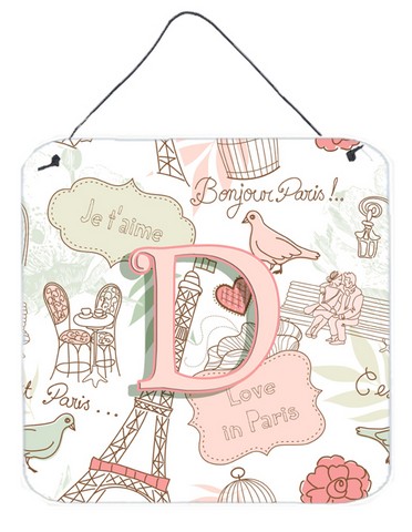 Letter D Love In Paris Pink Wall and Door Hanging Prints