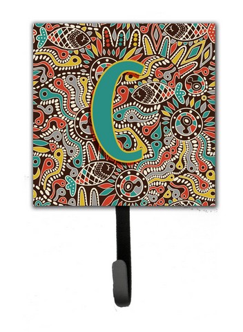 Letter C Retro Tribal Alphabet Initial Leash & Key Holder
