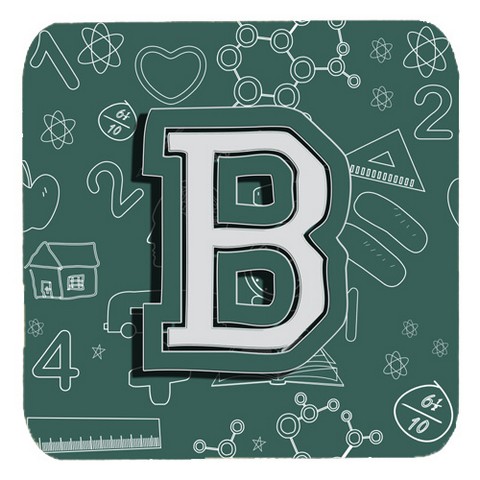 CJ2010-BFC Letter B Back To School Initial Foam Coasters- Set Of 4