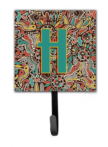 CJ2013-HSH4 Letter H Retro Tribal Alphabet Initial Leash & Key Holder