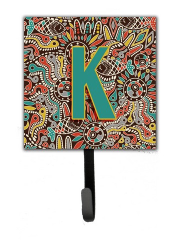 Letter K Retro Tribal Alphabet Initial Leash & Key Holder