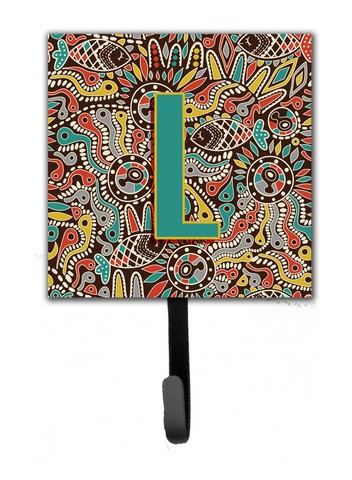 CJ2013-LSH4 Letter L Retro Tribal Alphabet Initial Leash & Key Holder