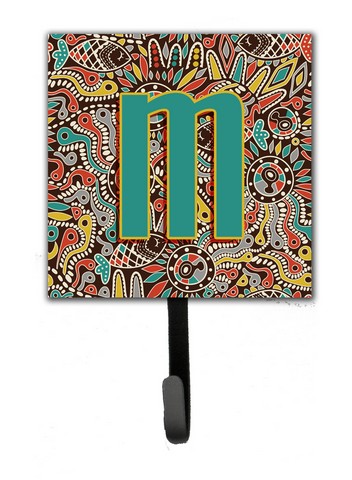 CJ2013-MSH4 Letter M Retro Tribal Alphabet Initial Leash & Key Holder