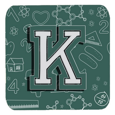 CJ2010-KFC Letter K Back To School Initial Foam Coasters- Set Of 4