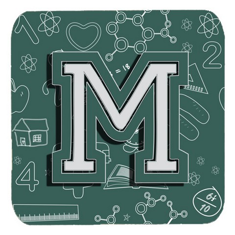 CJ2010-MFC Letter M Back To School Initial Foam Coasters- Set Of 4