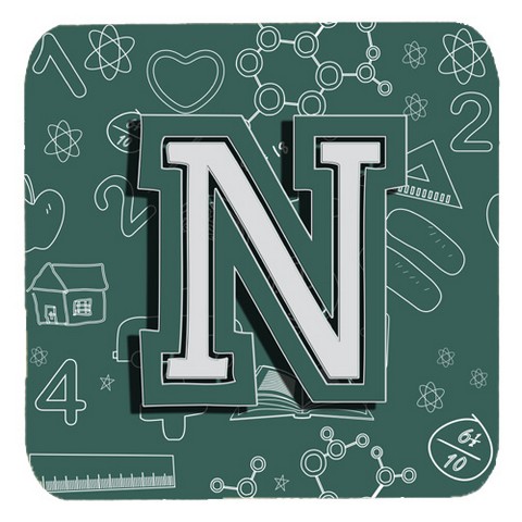 CJ2010-NFC Letter N Back To School Initial Foam Coasters- Set Of 4