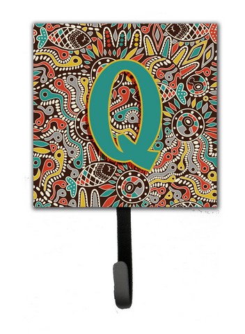 Letter Q Retro Tribal Alphabet Initial Leash & Key Holder