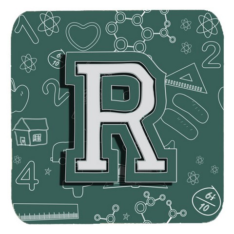 CJ2010-RFC Letter R Back To School Initial Foam Coasters- Set Of 4