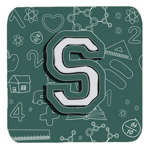 CJ2010-SFC Letter S Back To School Initial Foam Coasters- Set Of 4