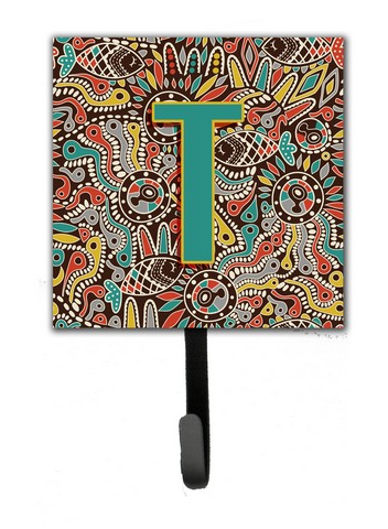 CJ2013-TSH4 Letter T Retro Tribal Alphabet Initial Leash & Key Holder