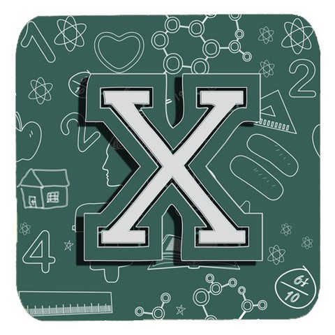 Letter X Back To School Initial Foam Coasters- Set Of 4