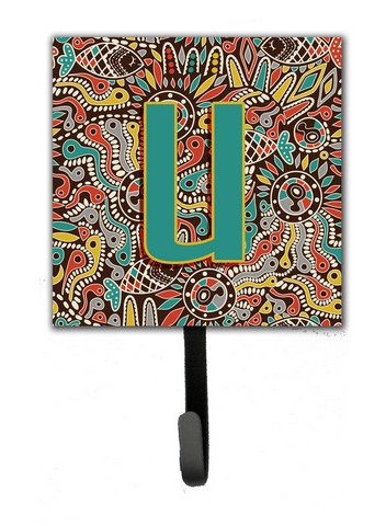 Letter U Retro Tribal Alphabet Initial Leash & Key Holder