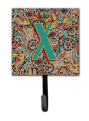 CJ2013-XSH4 Letter X Retro Tribal Alphabet Initial Leash & Key Holder