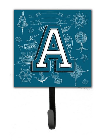 CJ2014-ASH4 Letter A Sea Doodles Initial Alphabet Leash & Key Holder