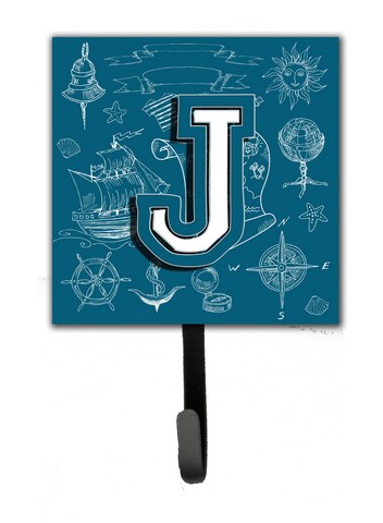 CJ2014-JSH4 Letter J Sea Doodles Initial Alphabet Leash & Key Holder