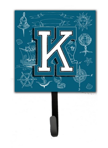 CJ2014-KSH4 Letter K Sea Doodles Initial Alphabet Leash & Key Holder