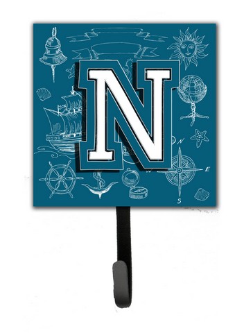 Letter N Sea Doodles Initial Alphabet Leash & Key Holder