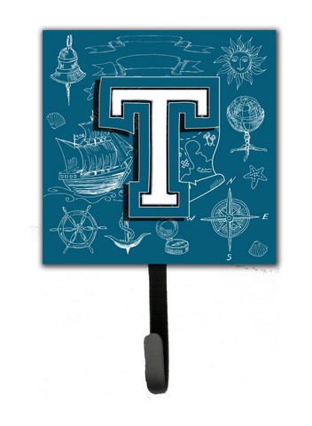 Letter T Sea Doodles Initial Alphabet Leash & Key Holder