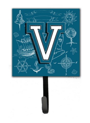 CJ2014-VSH4 Letter V Sea Doodles Initial Alphabet Leash & Key Holder