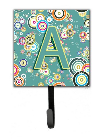 CJ2015-ASH4 Letter A Circle Circle Teal Initial Alphabet Leash & Key Holder