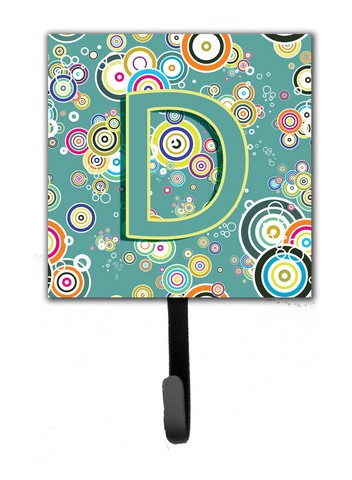 CJ2015-DSH4 Letter D Circle Circle Teal Initial Alphabet Leash & Key Holder