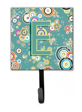 CJ2015-ESH4 Letter E Circle Circle Teal Initial Alphabet Leash & Key Holder
