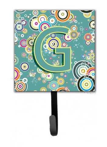 CJ2015-GSH4 Letter G Circle Circle Teal Initial Alphabet Leash & Key Holder