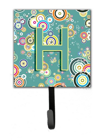 Letter H Circle Circle Teal Initial Alphabet Leash & Key Holder