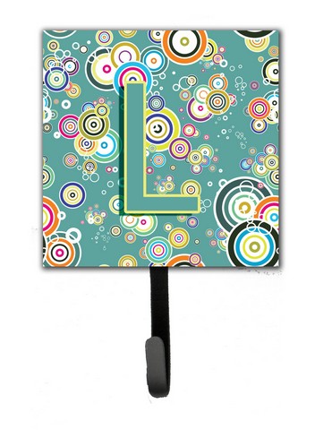 CJ2015-LSH4 Letter L Circle Circle Teal Initial Alphabet Leash & Key Holder