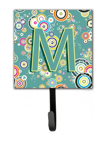CJ2015-MSH4 Letter M Circle Circle Teal Initial Alphabet Leash & Key Holder