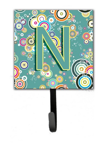 Letter N Circle Circle Teal Initial Alphabet Leash & Key Holder
