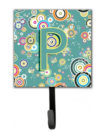 CJ2015-PSH4 Letter P Circle Circle Teal Initial Alphabet Leash & Key Holder