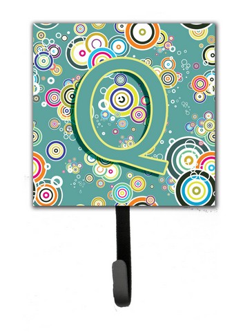 CJ2015-QSH4 Letter Q Circle Circle Teal Initial Alphabet Leash & Key Holder