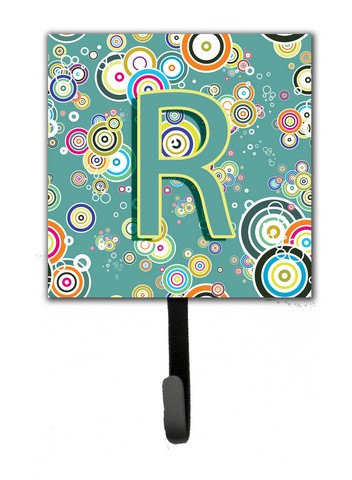 CJ2015-RSH4 Letter R Circle Circle Teal Initial Alphabet Leash & Key Holder