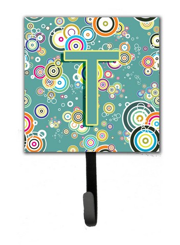 Letter T Circle Circle Teal Initial Alphabet Leash & Key Holder