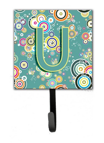 CJ2015-USH4 Letter U Circle Circle Teal Initial Alphabet Leash & Key Holder