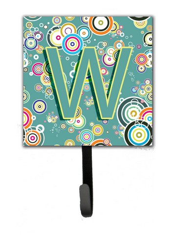 Letter W Circle Circle Teal Initial Alphabet Leash & Key Holder