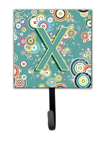 CJ2015-XSH4 Letter X Circle Circle Teal Initial Alphabet Leash & Key Holder