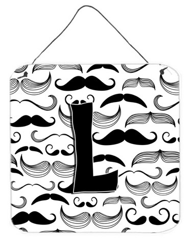 Letter L Moustache Initial Wall and Door Hanging Prints