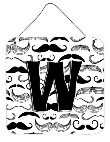 CJ2009-WDS66 Letter W Moustache Initial Wall and Door Hanging Prints