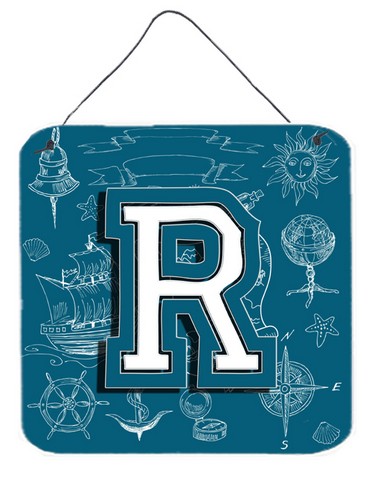 CJ2014-RDS66 Letter R Sea Doodles Initial Alphabet Wall and Door Hanging Prints