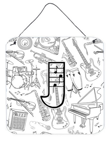 CJ2007-JDS66 Letter J Musical Note Letters Wall and Door Hanging Prints