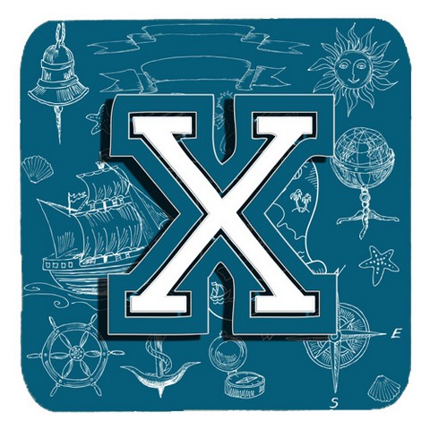 Picture of Carolines Treasures CJ2014-XFC Letter X Sea Doodles Initial Alphabet Foam Coasters- Set Of 4