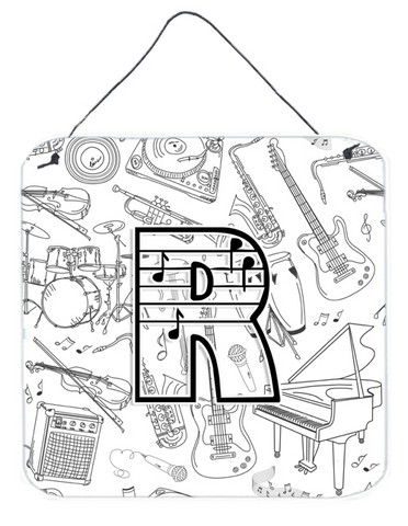CJ2007-RDS66 Letter R Musical Note Letters Wall and Door Hanging Prints