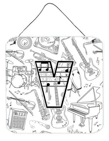 Letter V Musical Note Letters Wall and Door Hanging Prints