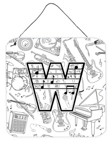 CJ2007-WDS66 Letter W Musical Note Letters Wall and Door Hanging Prints