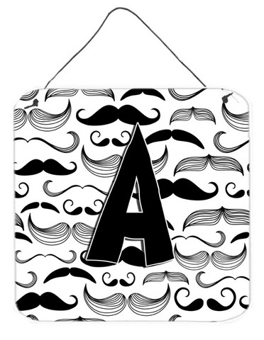 Letter A Moustache Initial Wall and Door Hanging Prints