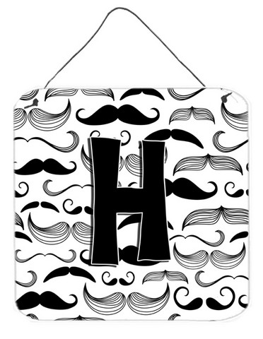 CJ2009-HDS66 Letter H Moustache Initial Wall and Door Hanging Prints