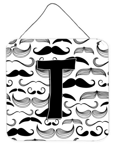 CJ2009-TDS66 Letter T Moustache Initial Wall and Door Hanging Prints